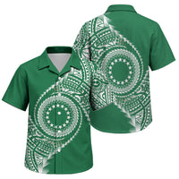 Cook Islands Gospel Day Family Matching Summer Maxi Dress and Hawaiian Shirt Green Tribal Curves