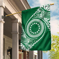 Cook Islands Gospel Day Garden Flag Green Tribal Curves