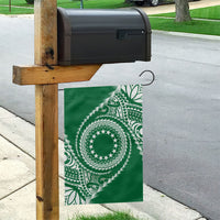 Cook Islands Gospel Day Garden Flag Green Tribal Curves