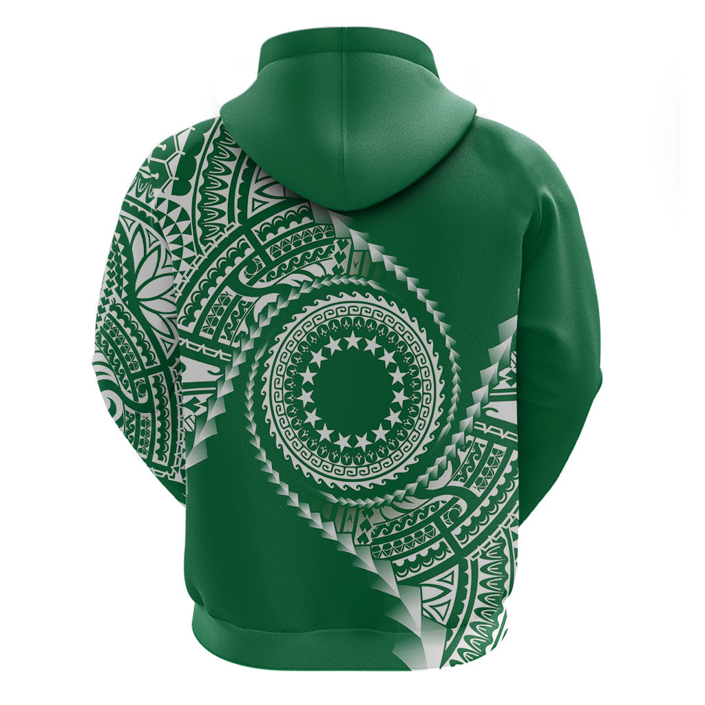 Cook Islands Gospel Day Hoodie Green Tribal Curves