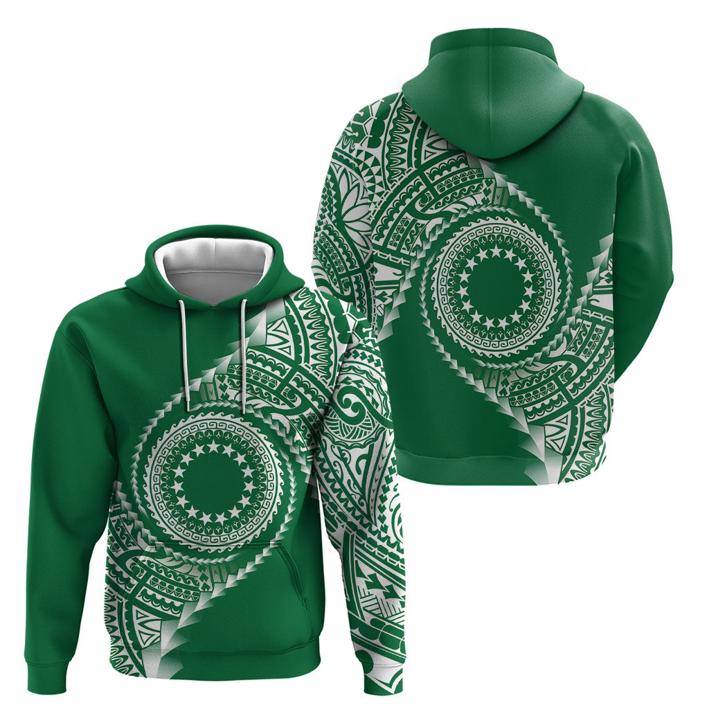 Cook Islands Gospel Day Hoodie Green Tribal Curves