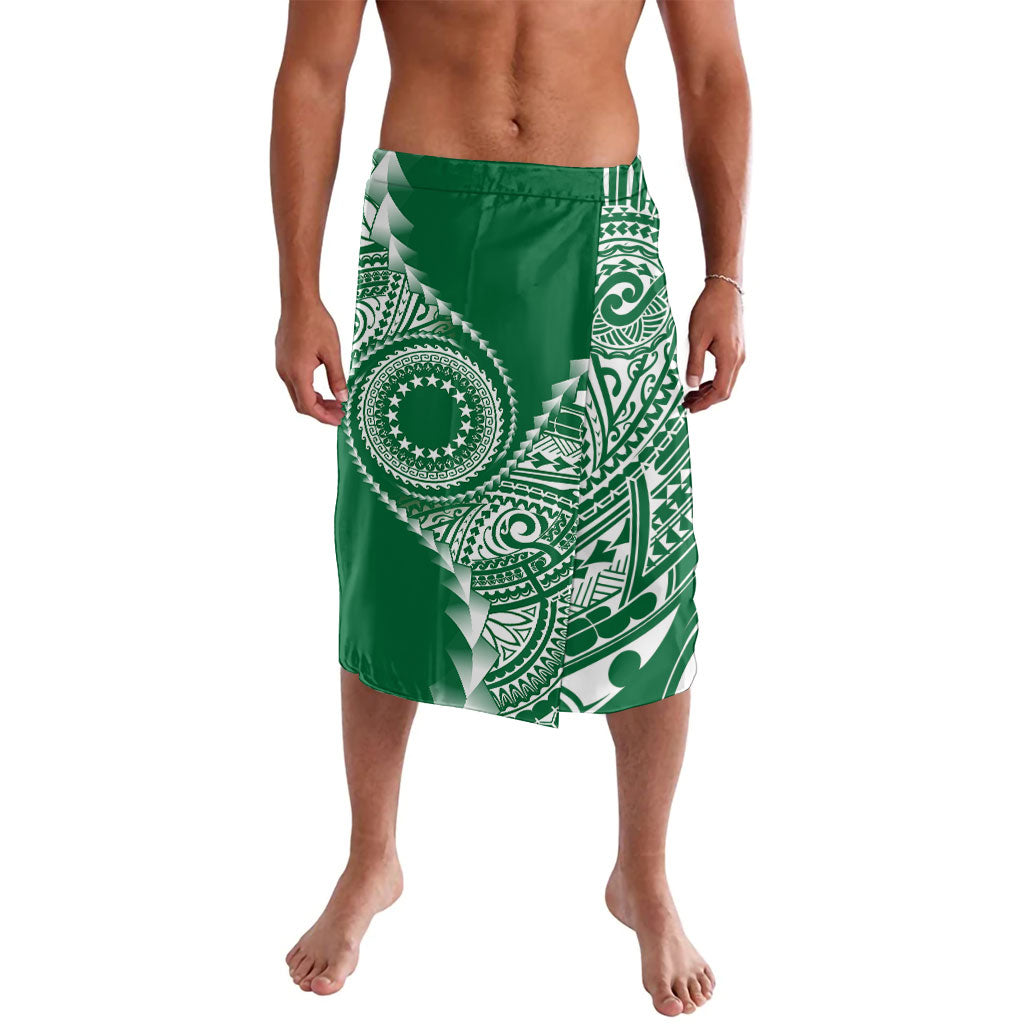Cook Islands Gospel Day Lavalava Green Tribal Curves