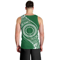 Cook Islands Gospel Day Men Tank Top Green Tribal Curves