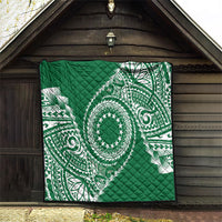 Cook Islands Gospel Day Quilt Green Tribal Curves