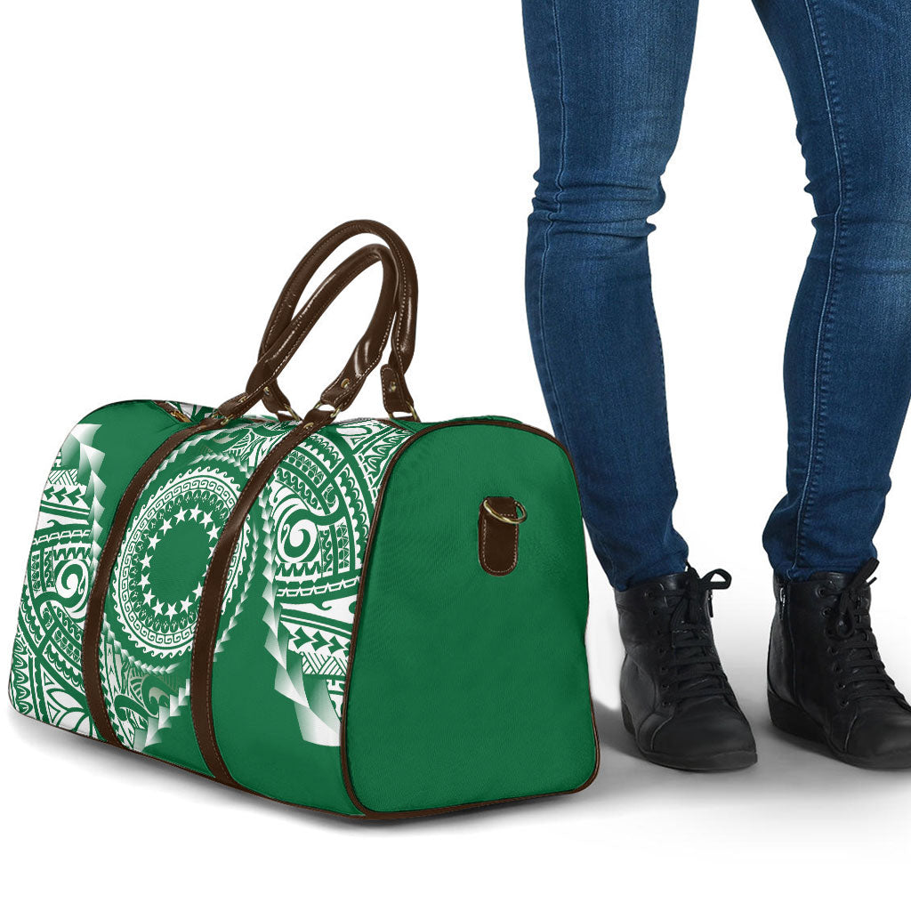 Cook Islands Gospel Day Travel Bag Green Tribal Curves