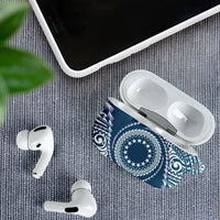 Cook Islands Gospel Day AirPods Case Blue Tribal Curves