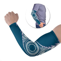 Cook Islands Gospel Day Arm Sleeves Blue Tribal Curves