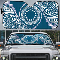 Cook Islands Gospel Day Auto Sun Shade Blue Tribal Curves