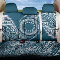 Cook Islands Gospel Day Back Car Seat Cover Blue Tribal Curves