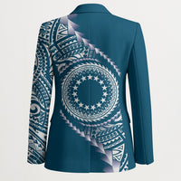 Cook Islands Gospel Day Blazer Blue Tribal Curves