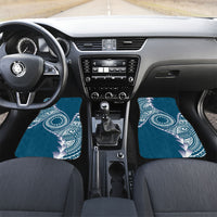Cook Islands Gospel Day Car Mats Blue Tribal Curves