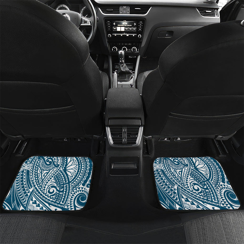 Cook Islands Gospel Day Car Mats Blue Tribal Curves