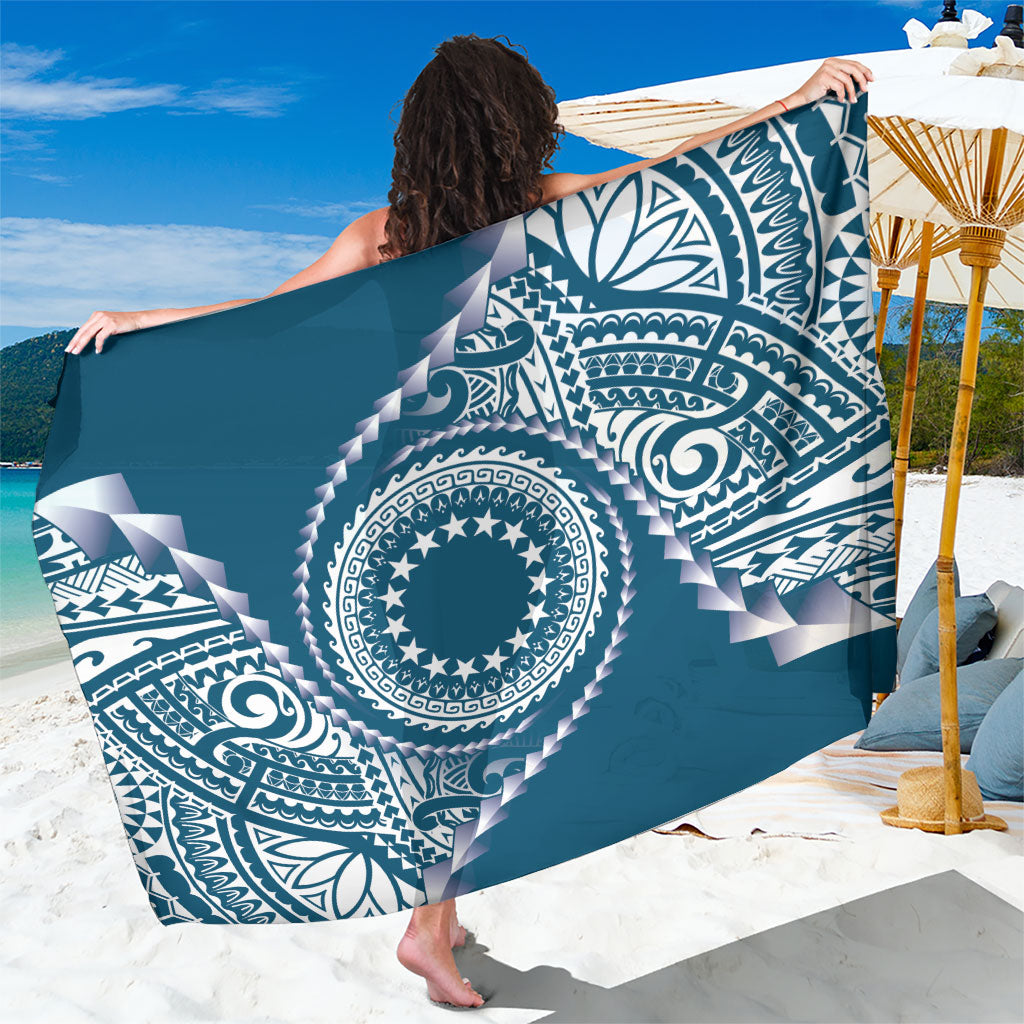 Cook Islands Gospel Day Sarong Blue Tribal Curves