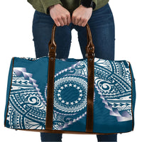 Cook Islands Gospel Day Travel Bag Blue Tribal Curves
