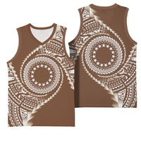 Cook Islands Gospel Day Basketball Jersey Brown Tribal Curves