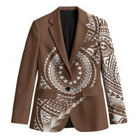 Cook Islands Gospel Day Blazer Brown Tribal Curves