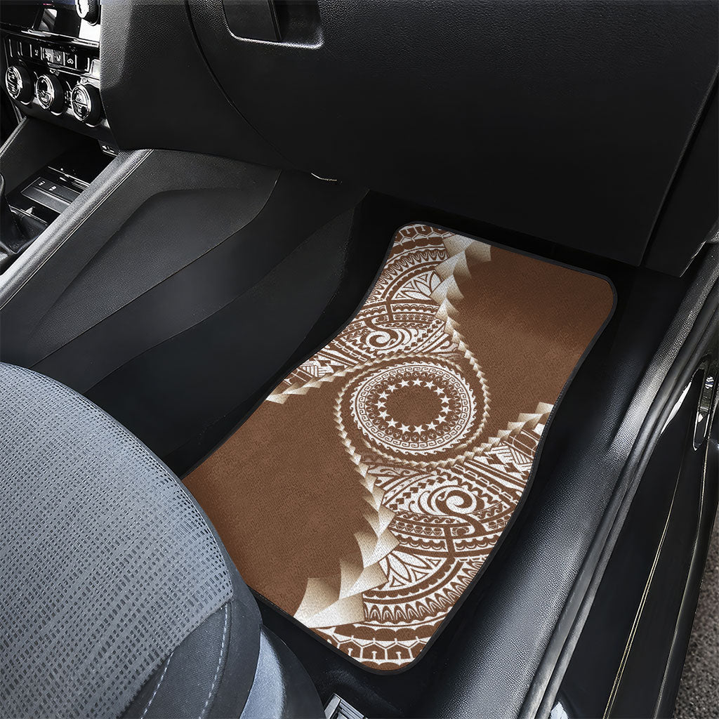 Cook Islands Gospel Day Car Mats Brown Tribal Curves