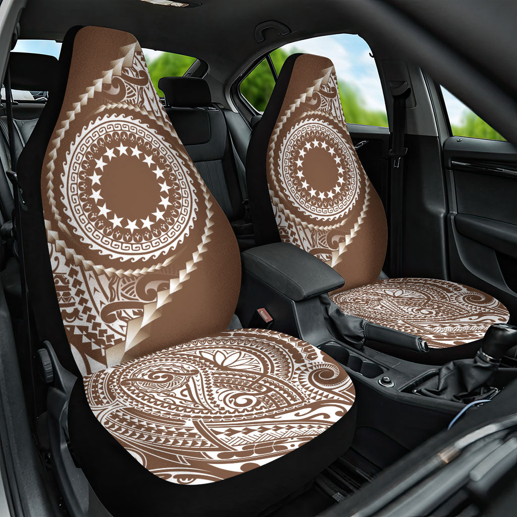 Cook Islands Gospel Day Car Seat Cover Brown Tribal Curves
