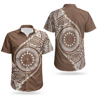 Cook Islands Gospel Day Couples Matching Tank Maxi Dress and Hawaiian Shirt Brown Tribal Curves