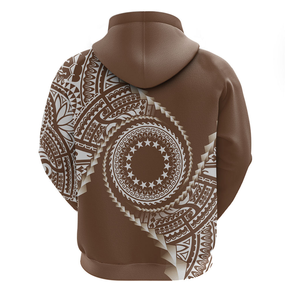 Cook Islands Gospel Day Hoodie Brown Tribal Curves