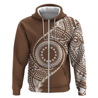 Cook Islands Gospel Day Hoodie Brown Tribal Curves