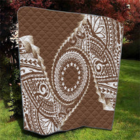 Cook Islands Gospel Day Quilt Brown Tribal Curves