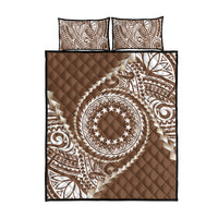 Cook Islands Gospel Day Quilt Bed Set Brown Tribal Curves