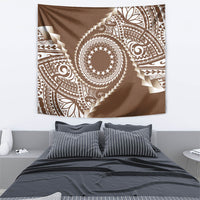 Cook Islands Gospel Day Tapestry Brown Tribal Curves