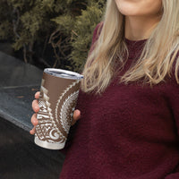 Cook Islands Gospel Day Tumbler Cup Brown Tribal Curves