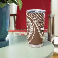 Cook Islands Gospel Day Tumbler Cup Brown Tribal Curves