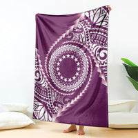 Cook Islands Gospel Day Blanket Maroon Tribal Curves