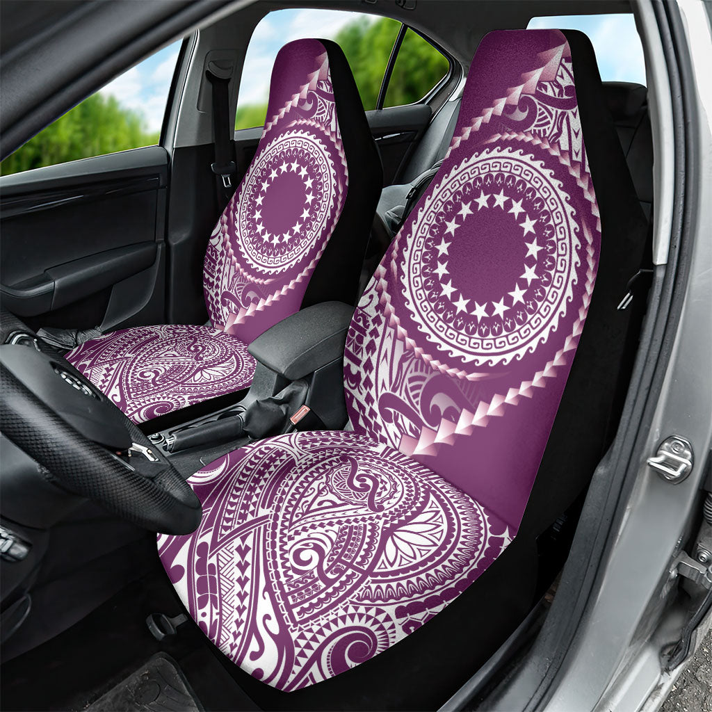 Cook Islands Gospel Day Car Seat Cover Maroon Tribal Curves
