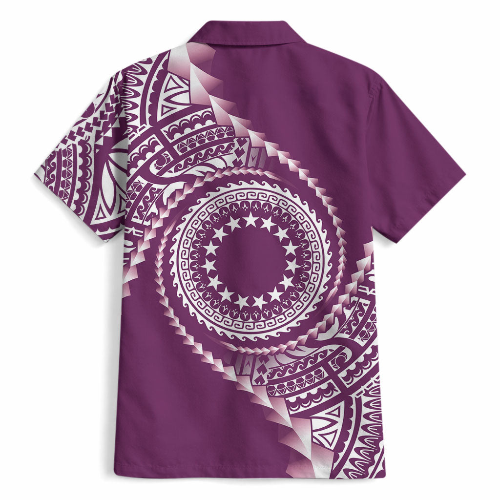 Cook Islands Gospel Day Hawaiian Shirt Maroon Tribal Curves