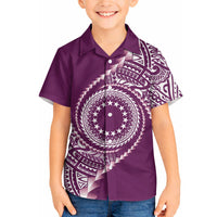 Cook Islands Gospel Day Hawaiian Shirt Maroon Tribal Curves