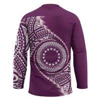 Cook Islands Gospel Day Hockey Jersey Maroon Tribal Curves