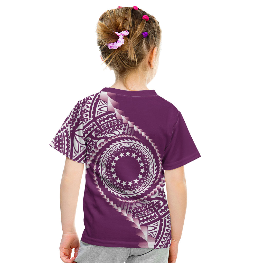 Cook Islands Gospel Day Kid T Shirt Maroon Tribal Curves