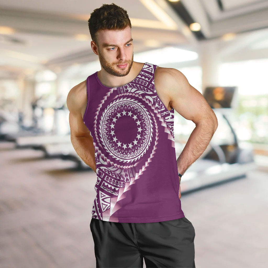 Cook Islands Gospel Day Men Tank Top Maroon Tribal Curves