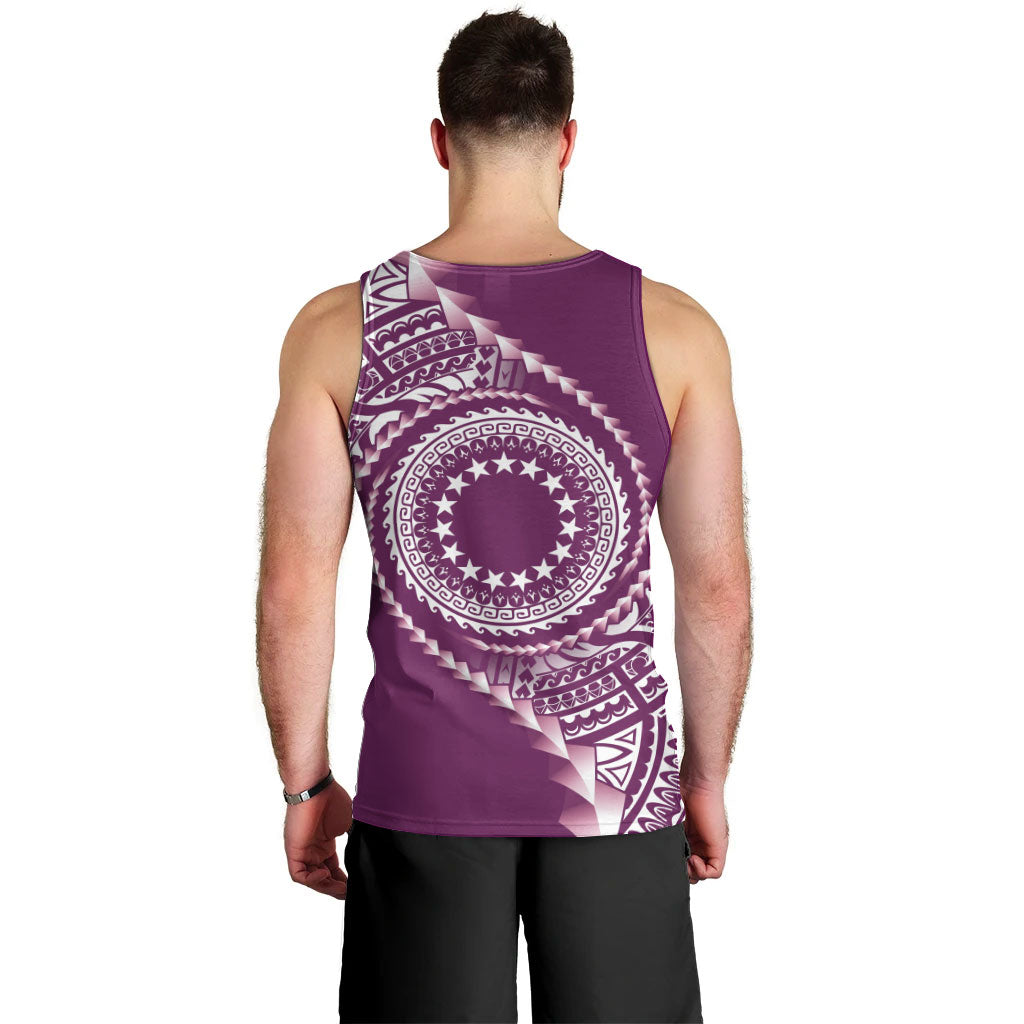 Cook Islands Gospel Day Men Tank Top Maroon Tribal Curves