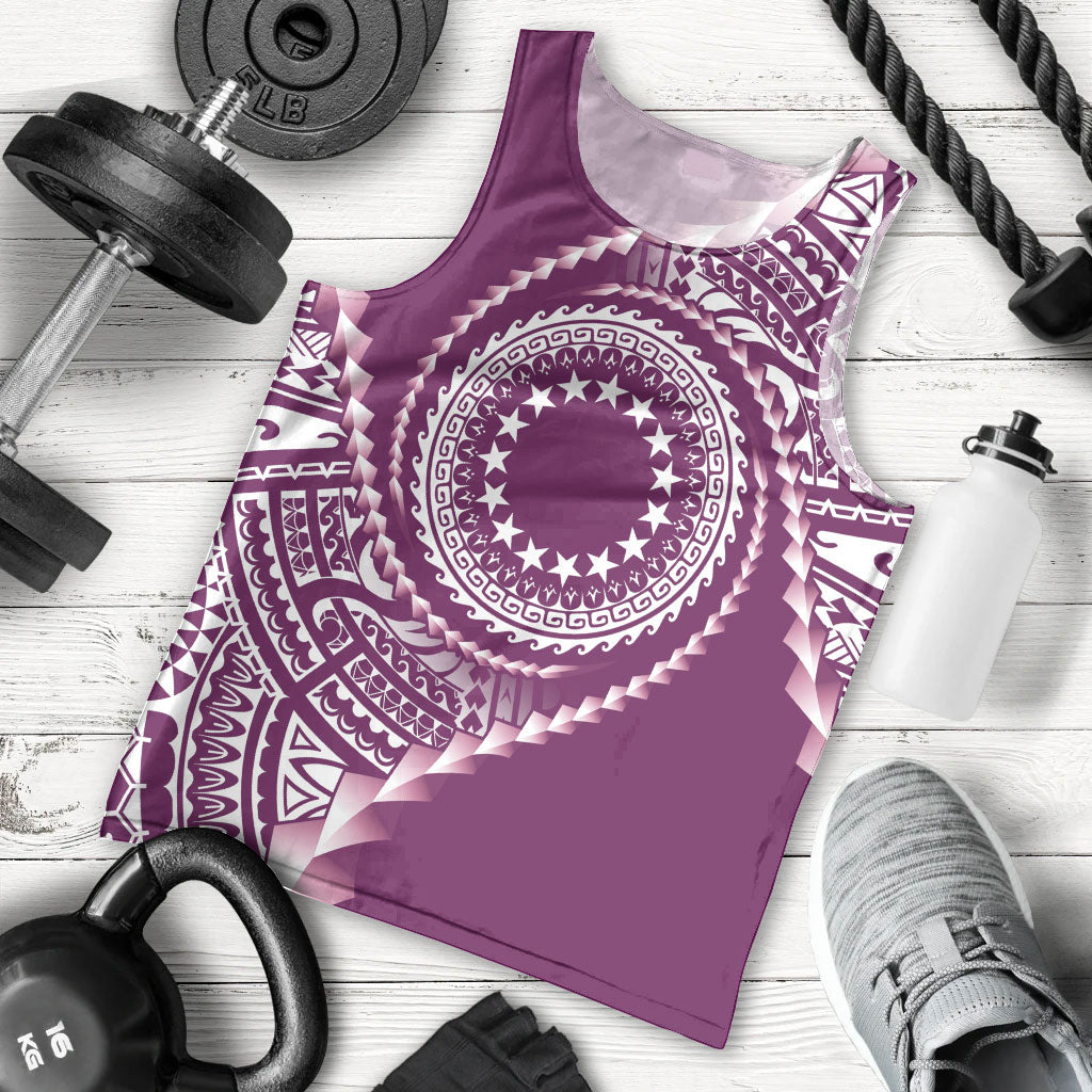 Cook Islands Gospel Day Men Tank Top Maroon Tribal Curves
