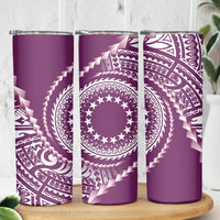 Cook Islands Gospel Day Skinny Tumbler Maroon Tribal Curves
