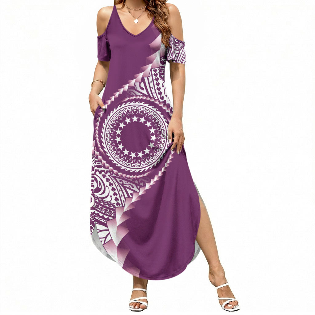 Cook Islands Gospel Day Summer Maxi Dress Maroon Tribal Curves