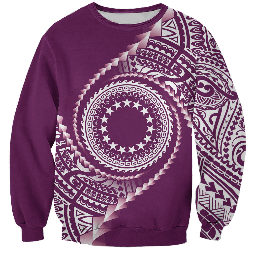 Cook Islands Gospel Day Sweatshirt Maroon Tribal Curves