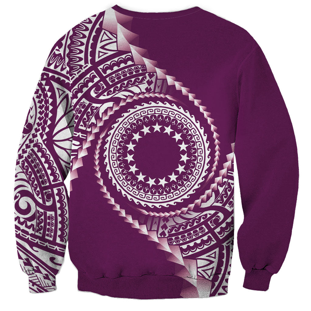 Cook Islands Gospel Day Sweatshirt Maroon Tribal Curves