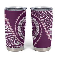 Cook Islands Gospel Day Tumbler Cup Maroon Tribal Curves