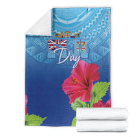 Bula Fiji Day Blanket Traditional Tapa Pattern With Hibiscus