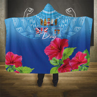 Bula Fiji Day Hooded Blanket Traditional Tapa Pattern With Hibiscus LT05 - Polynesian Pride