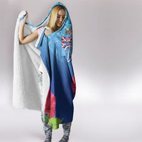 Bula Fiji Day Hooded Blanket Traditional Tapa Pattern With Hibiscus LT05 - Polynesian Pride