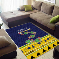 Tokelau Christmas Area Rug Tokelauan Turtle Santa Sleigh