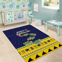 Tokelau Christmas Area Rug Tokelauan Turtle Santa Sleigh