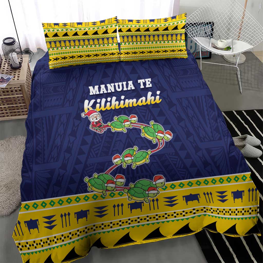 Tokelau Christmas Bedding Set Tokelauan Turtle Santa Sleigh